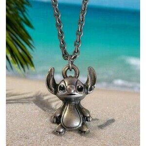 Disney "Stitch" Charm Pendant Lilo And Stitch Pewter  Signed Necklace